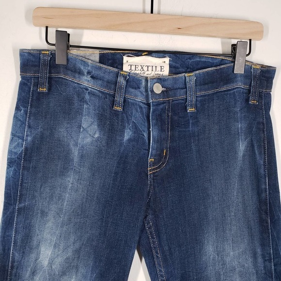 Textile Elizabeth and James Jimi Washed Dye Flare Leg Jeans 30 Blue Released Hem - Picture 2 of 11
